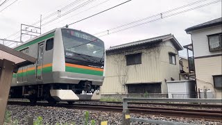 【良いジョイント音】E231系1000番台ヤマU539編成＋E233系3000番台ヤマU233編成待避線発車列車通過ジョイント音