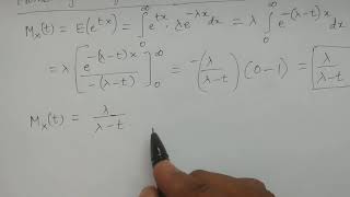 mgf of Exponential distribution  - BSc Statistics