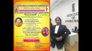 DR.GIRIJA SESHAMAMBA LECTURE DEMO - ANNAMACHARYA 613 JAYANTI FESTIVALS - 5-6-2021