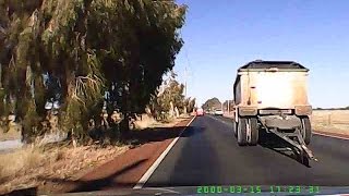 Close Call after Trailer separates from Truck - Bennette Spring - WA