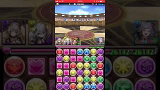 [パズドラ] ランキングダンジョン  ガンホーコラボ杯2(アシスト無効)  155808点(初日0,1%) ネイ×学園ウルカ