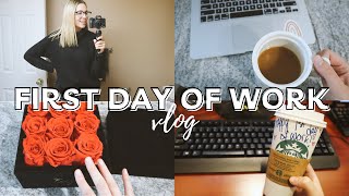 FIRST DAY OF WORK VLOG (starting my first 9-5 job in corporate healthcare)