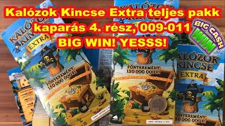 Kalózok Kincse Extra teljes pakk kaparás 4. rész, sorszámok: 009-011. BIG WIN! YESSS!