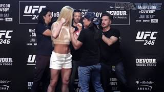 UFC 246 media day fighter faceoffs