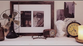 ASMR | Decorating a vintage diary while listening to rain sound | dark academia | no talking