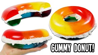 How to Make a Giant Rainbow Gummy Donut with Cream Filling | Fun & Easy DIY Jello Desserts!