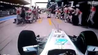 LEWIS HAMILTON by mistake pitting at McLaren boxes instead