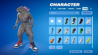 Fortnite Godzilla Skin with All Shoes.!