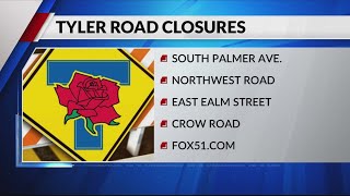 City of Tyler announces upcoming road closures, traffic delays