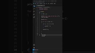 Pyramid pattern printing in c language #shorts #coding #viral
