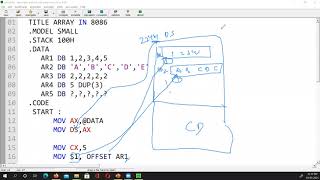 8086 Assembly Programming : Arrays Part one