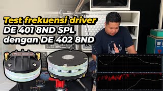 Test frekuensi driver DE 401 8ND SPL dengan DE 402 8ND