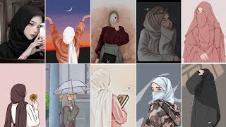 Hijab Cartoon Girl Whatsapp DP || Hijab Cartoon Dp For Insta || Hijab Cartoon Profile pic #dpz