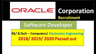 Oracle Off Campus Drive 2021 | Software Developer | BE/B.Tech – CSE,IT,ECE