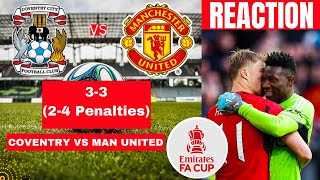 Coventry City vs Manchester United 3-3 (2-4 Penalties) Live FA Cup Football Match Score Highlights