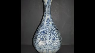 Yuan dynasty blue and white octagonal vase 元青花 .. 青花瓷