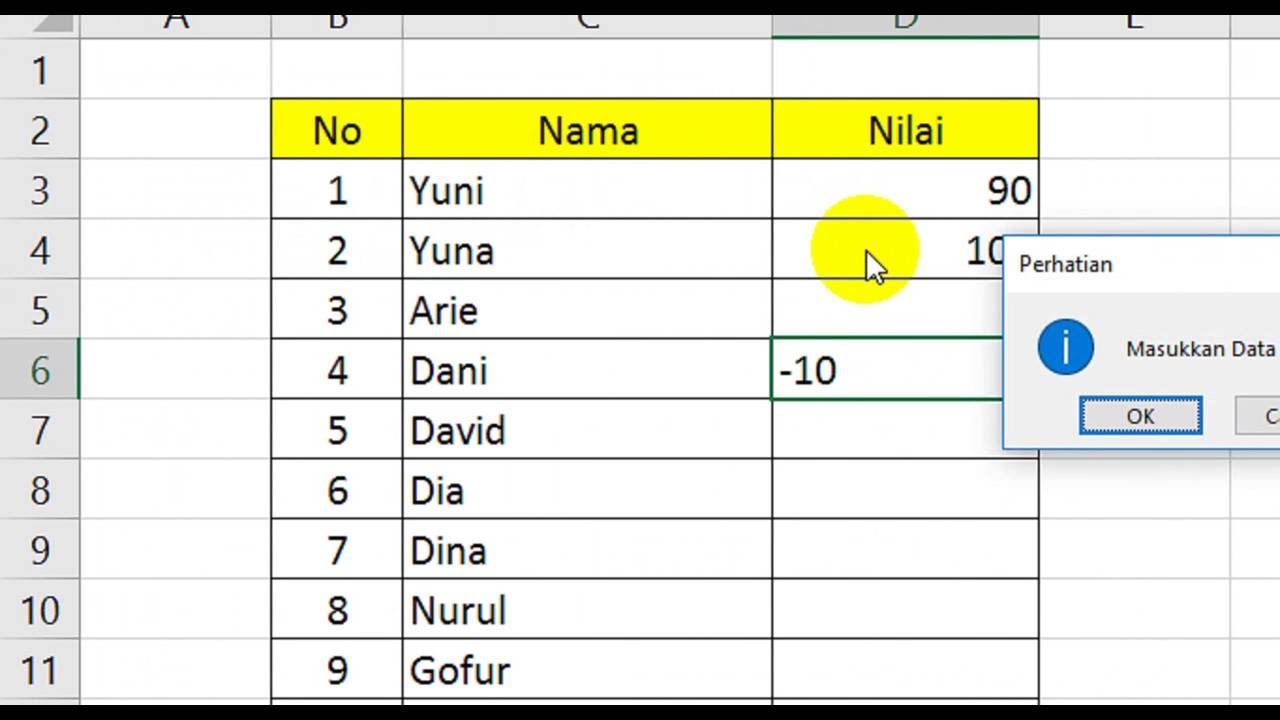 Cara Menggunakan Data Validation Pada Excel - YouTube