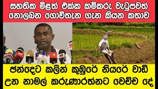 ඡන්දෙට කලින් කුඹුරේ නියරේ වාඩි උන නාමල් කරුණාරත්නට දැන් පාර්ලිමේන්තුවේ සැප පුටු නිසා නින්ද ගිහින් ද