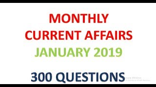 MONTHLY CURRENT AFFAIRS JANUARY 2019 WAY OF SUCCESS