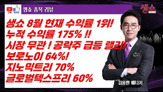 [MBN골드 김용환매니저]생쇼 8월 현재 수익률 1위! 누적 수익 175% ! 공략주 시장 무관 급등 랠리!