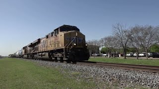 Union Pacific 7451 C45ACCTE and 8204 C45AH Mixed Freight Train in College Station, TX.