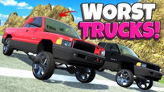 We Crashed the WORST Squatted Trucks in BeamNG Drive Mods!