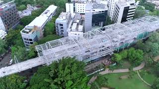 Aerial view of Pune Metro work progress from Ramwadi to Civil Court Route- June 2022