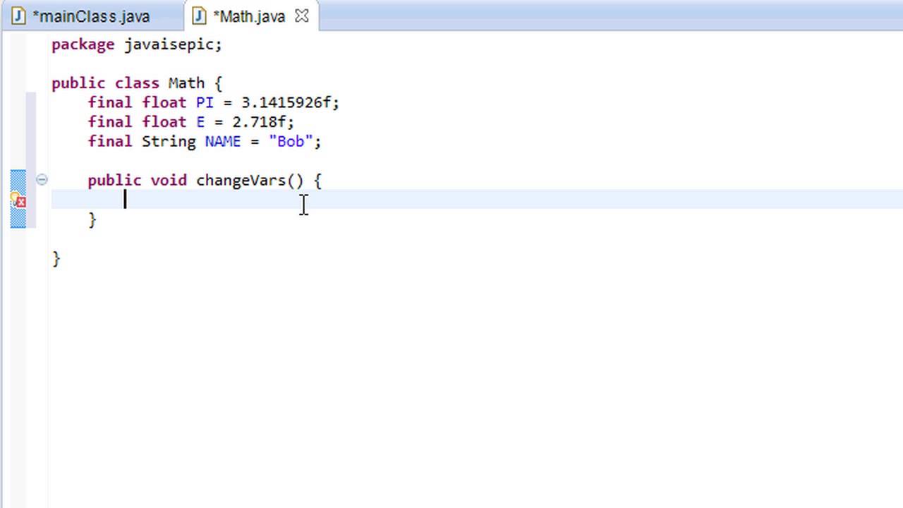 Java Programming 41 Constants Youtube