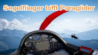 Segelflugzeug trifft Paraglider