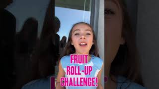 FRUIT ROLL UP Challenge! (can Faye win?) 🍒#shorts #short #foodchallenge