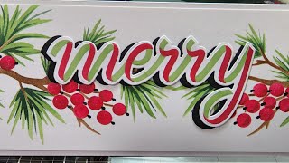 The Ton Stamps - Pine Branch Berry stencil (make it work on Slimline)