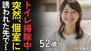 会社のトイレ掃除の最中に個室に連れていかれた先で…【シニア恋愛】