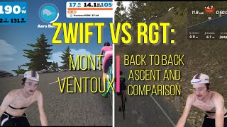 Mont Ventoux: Zwift vs RGT Back to Back Ascents. Head to Head Comparison.