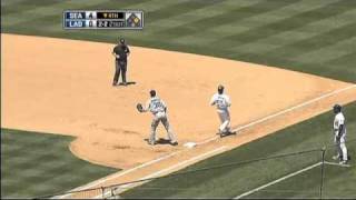 2009/06/28 Beltre's diving stop and throw