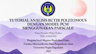 Tutorial Analisis Butir Politomous menggunakan software Parscale