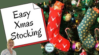 HOW TO SEW A CUTE LINED CHRISTMAS STOCKING WITH FREE PATTERN - Beginner Friendly