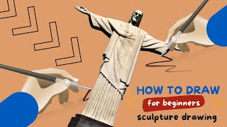How to draw sculpture drawing | famous statue Christ the Redeemer |Rio de Janeiro | Drawing videos