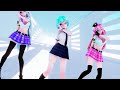 【mmd】yes or yes 【tda police haku luka，miku summer_lesson】