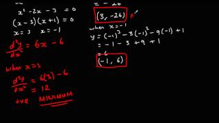 Determining whether a stationary point is a maximum or a minimum