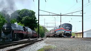 Incredible triple meet with N\u0026W 611 and Amtrak 130!