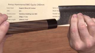 Anryu Hammered Blue #2 Gyuto 240mm Quick Look