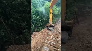 OMG !! excavator fails #slippery