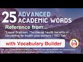 25 Advanced Academic Words Ref from 