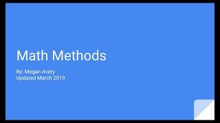 Math Methods