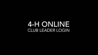 4-H Online Club Leader Login