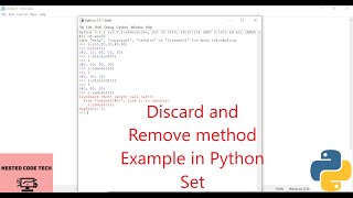 Python- Remove Elements from a Set by using discard and remove method