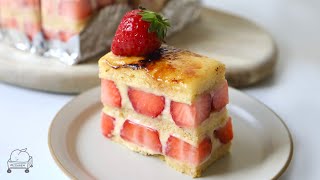 いちごたっぷり!!2段のブリュレフレジェケーキ fraisier