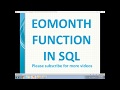 EOMONTH Function in SQL