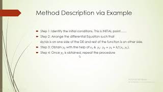 Euler Method for Numerical Solution of ODE's