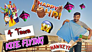 Flying 4 Tawa Kite 🪁desi patangbaazi 🤩 Monokite vs Hawkeye manjha 🔥 Lohri Vlog 2023